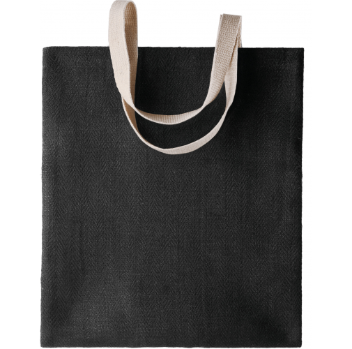 black Bolsa de yute teñida 100% natural