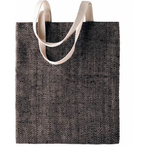 natural / black Bolsa de yute teñida 100% natural