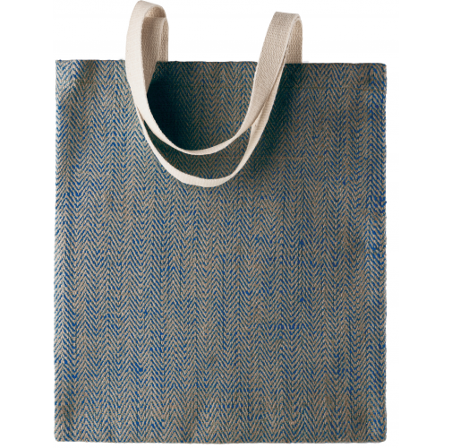 natural / blue ink Bolsa de yute teñida 100% natural