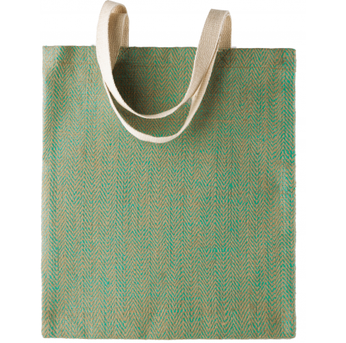 natural / water green Bolsa de yute teñida 100% natural