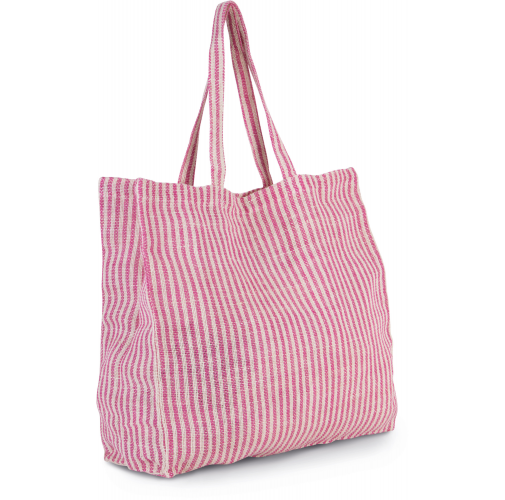 Bolsa shopper de juco a rayas