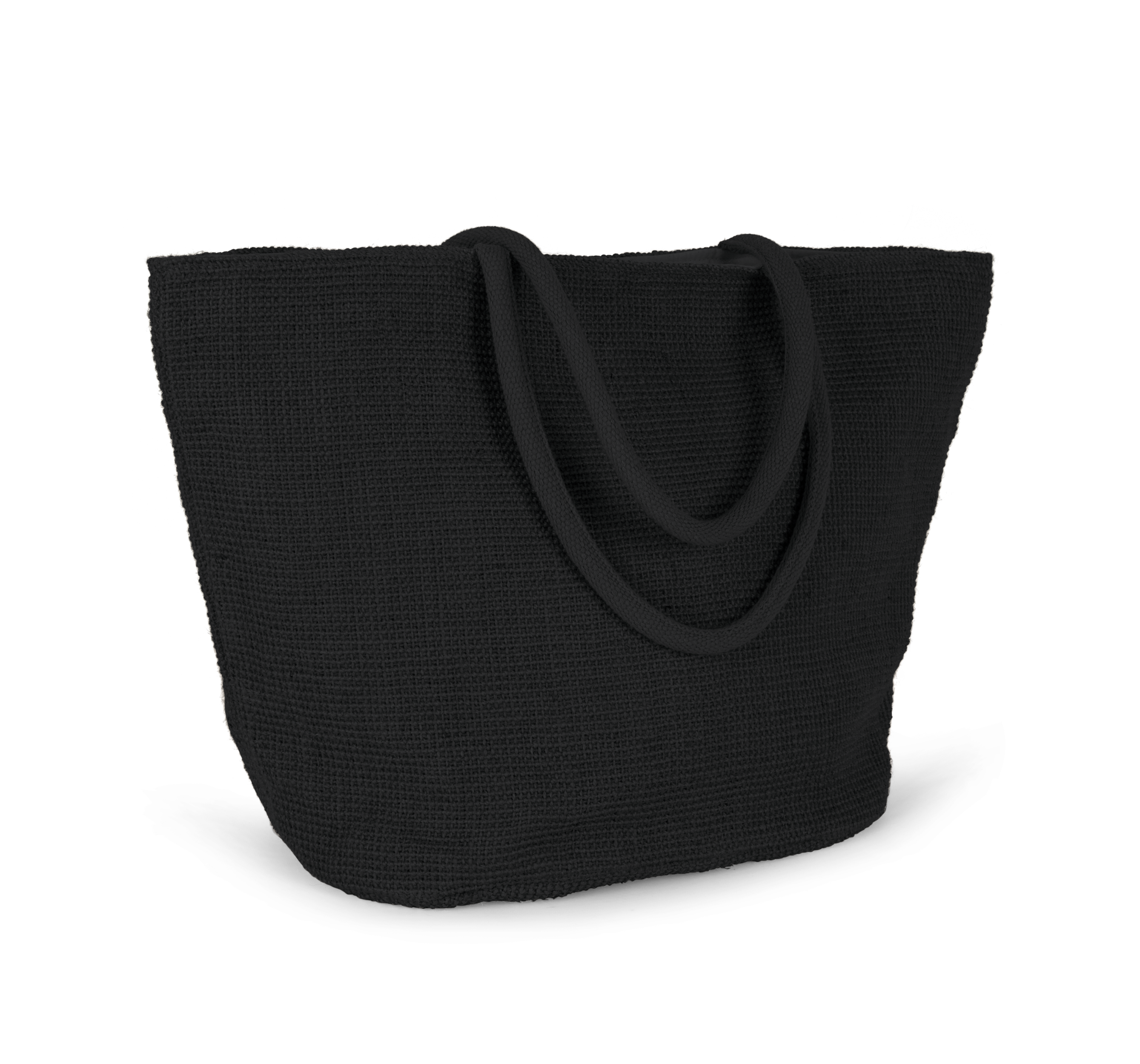 Bolsa shopper de hilo de yute tejido, efecto tejido tricotado