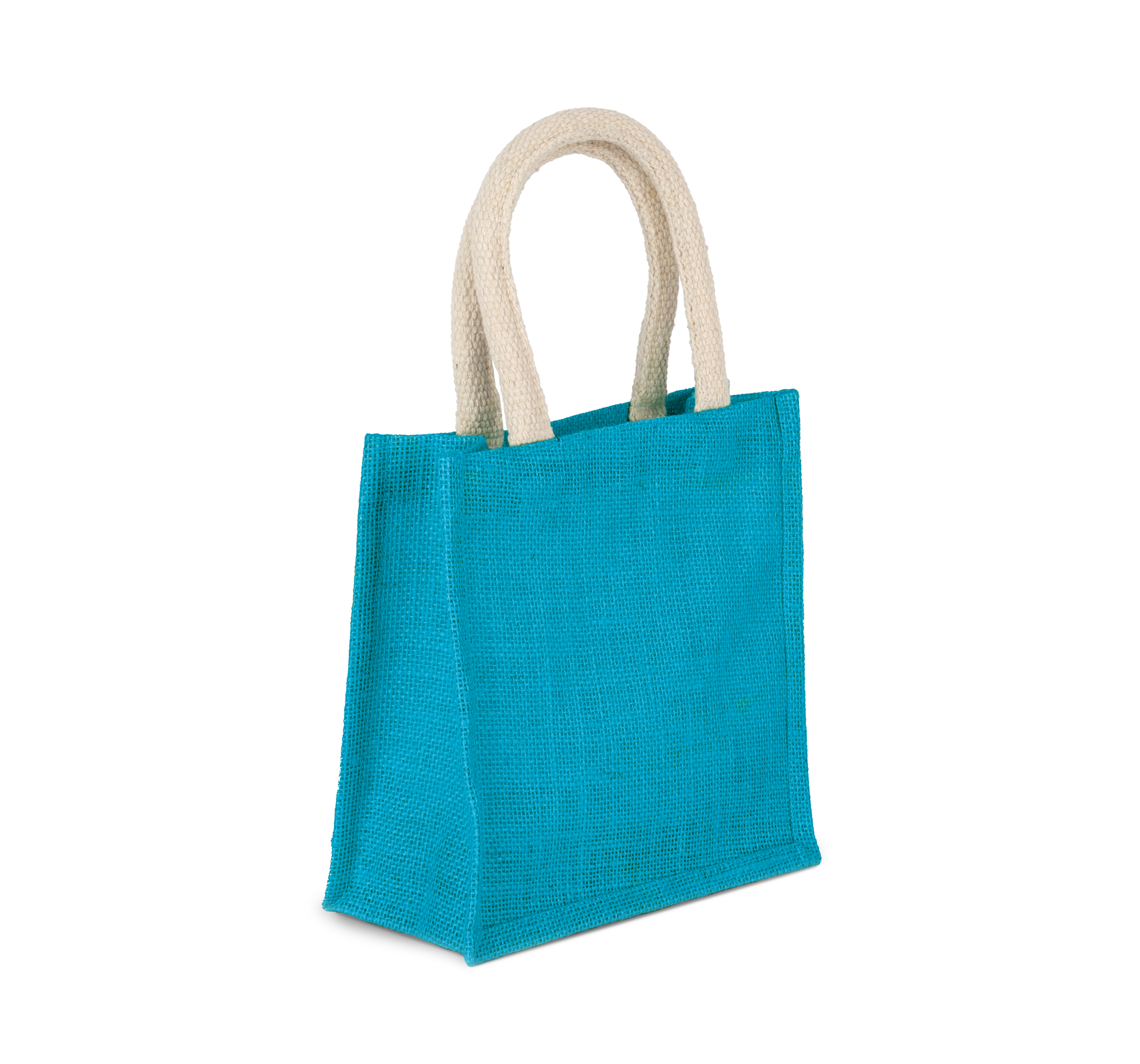 Bolsa estilo tote de tela de yute, modelo pequeño