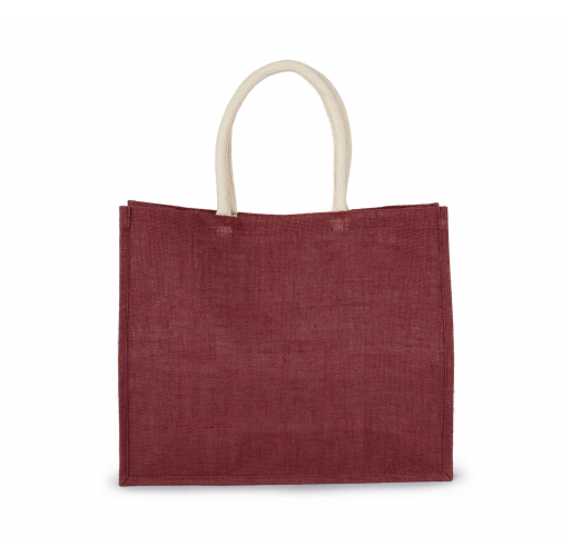 light rosewood Bolsa estilo tote de tela de yute, modelo mediano