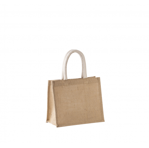 natural Bolsa estilo tote de tela de yute, modelo mediano