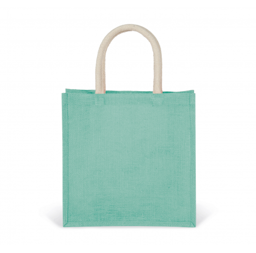 ice mint Bolsa estilo tote de tela de yute, modelo grande