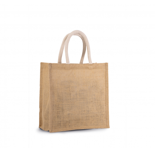 natural / gold Bolsa estilo tote de tela de yute, modelo grande