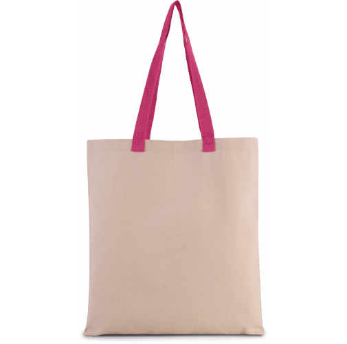 natural / magenta Bolsa shopper tejido canvas plana con asas contrastadas