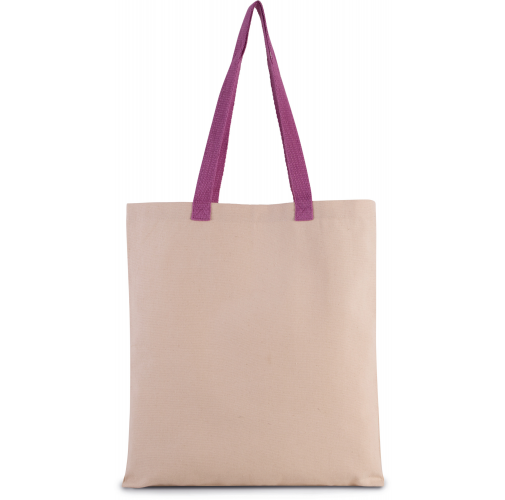 natural / radiant orchid Bolsa shopper tejido canvas plana con asas contrastadas