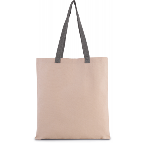 natural / steel grey Bolsa shopper tejido canvas plana con asas contrastadas