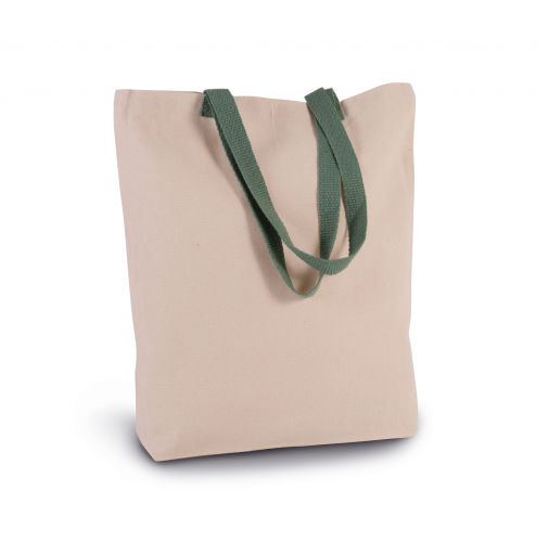 Bolsa shopper con fuelle y asas contrastadas