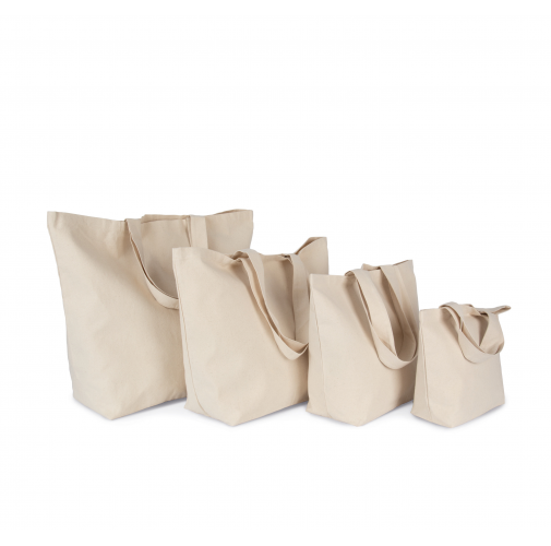 natural Bolsa shopper de fuelle, disponibles en distintos tamaños