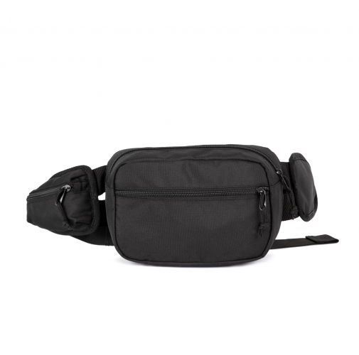black Riñonera grande reciclada con bolsillo lateral