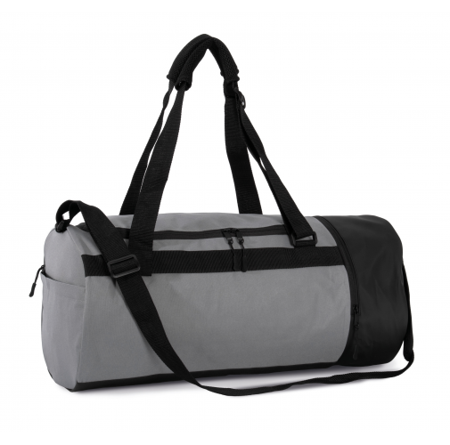 Bolsa de deporte cilíndrica con compartimento separado para calzado