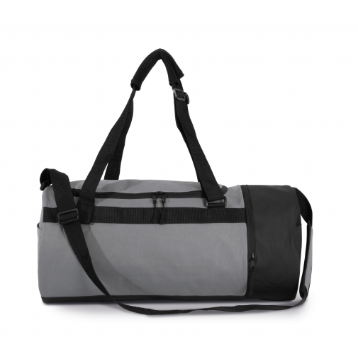 Bolsa de deporte cilíndrica con compartimento separado para calzado