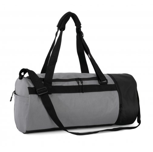 Bolsa de deporte cilíndrica con compartimento separado para calzado