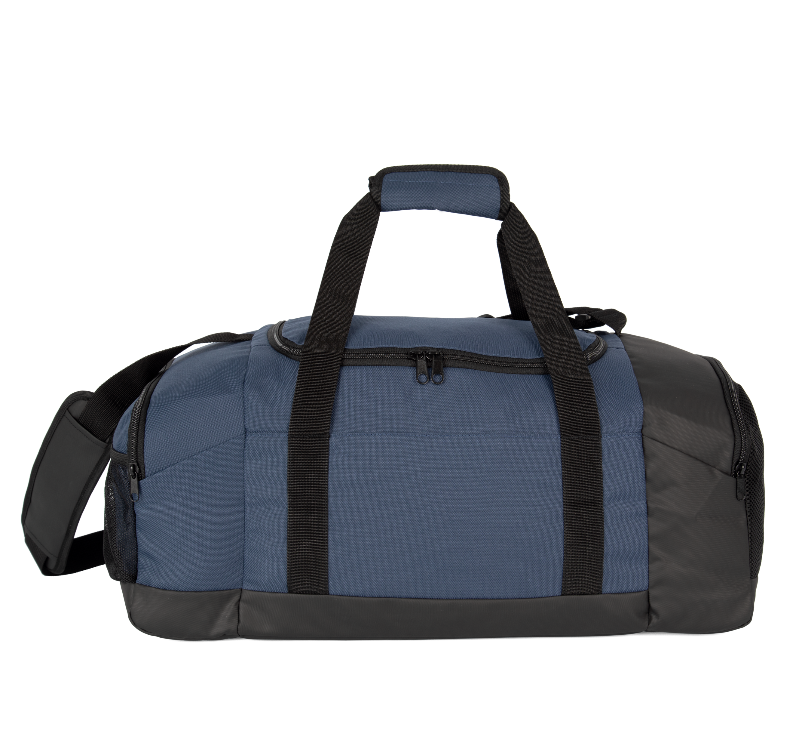 deep blue / black Bolsa de deporte en material reciclado con doble compartimento lateral