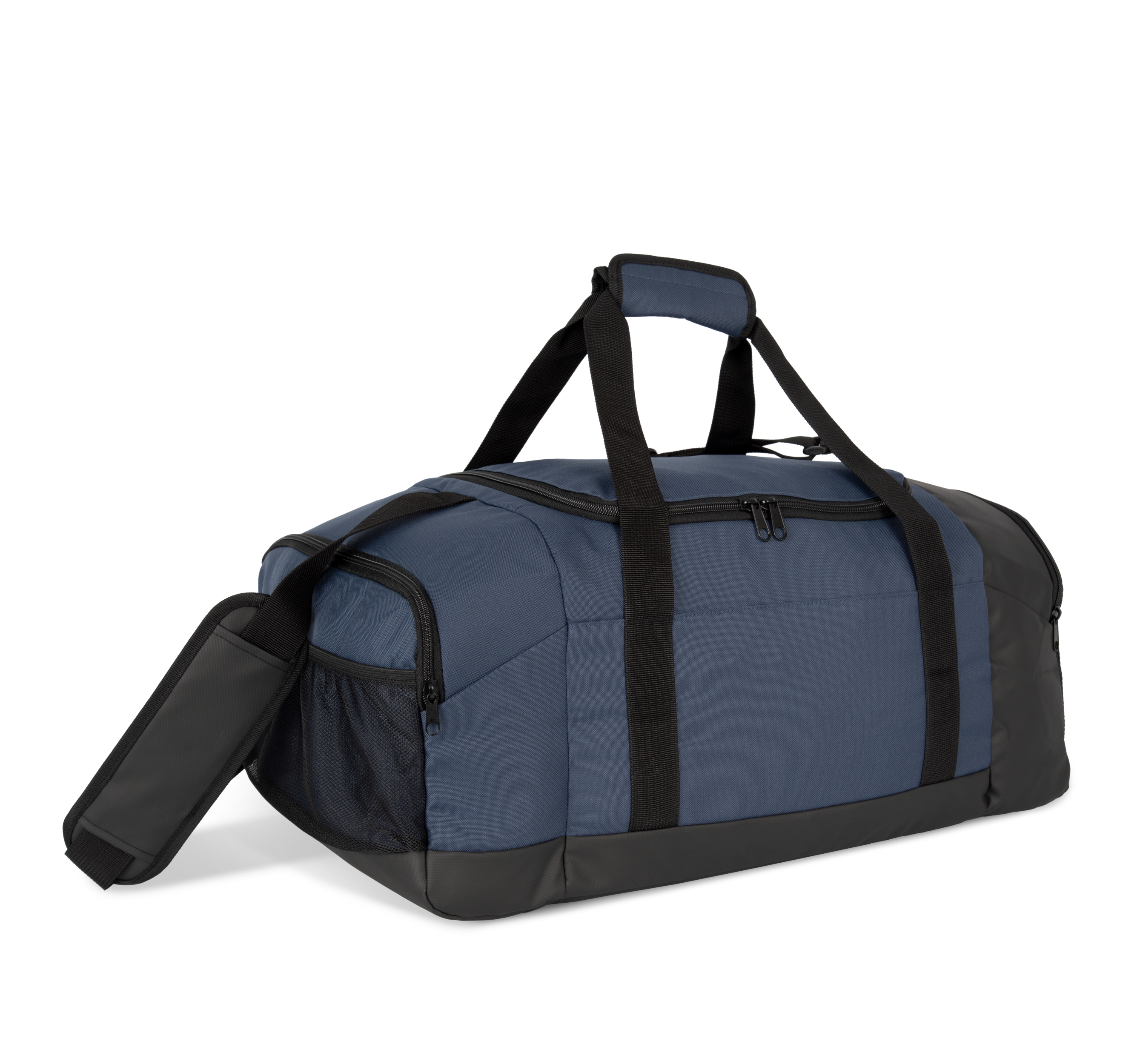 deep blue / black Bolsa de deporte en material reciclado con doble compartimento lateral