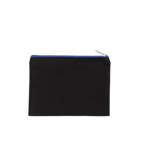 black / royal blue Estuche de algodón canvas, modelo mediano