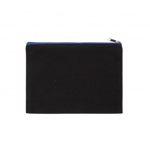 black / royal blue Estuche de algodón canvas, modelo grande