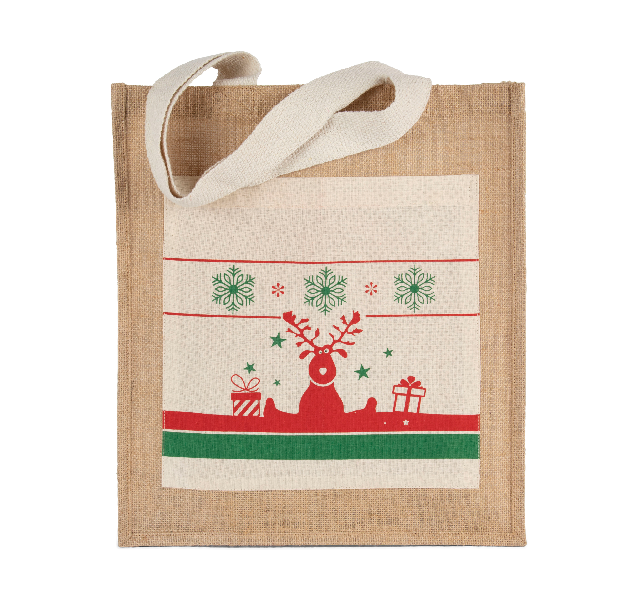 natural Bolsa sopper con motivos navideños