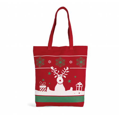 cherry red Bolsa shopper con motivos navideños