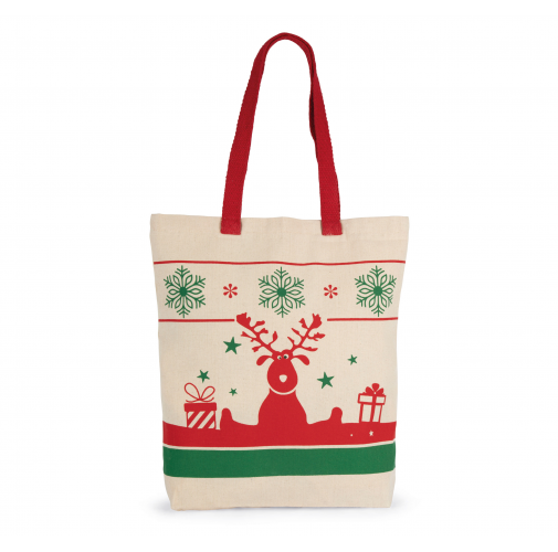 natural Bolsa shopper con motivos navideños