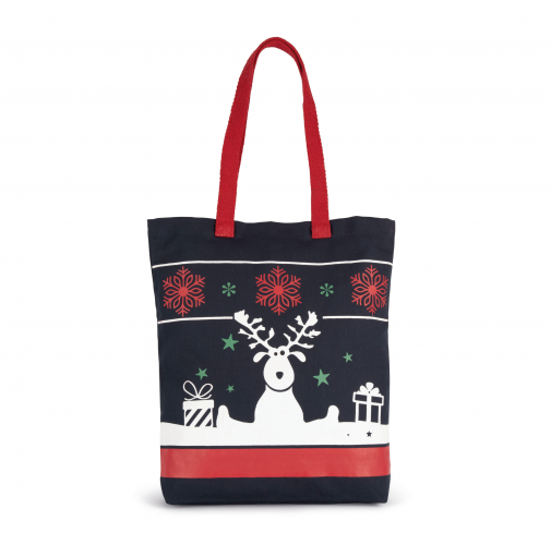 night navy Bolsa shopper con motivos navideños