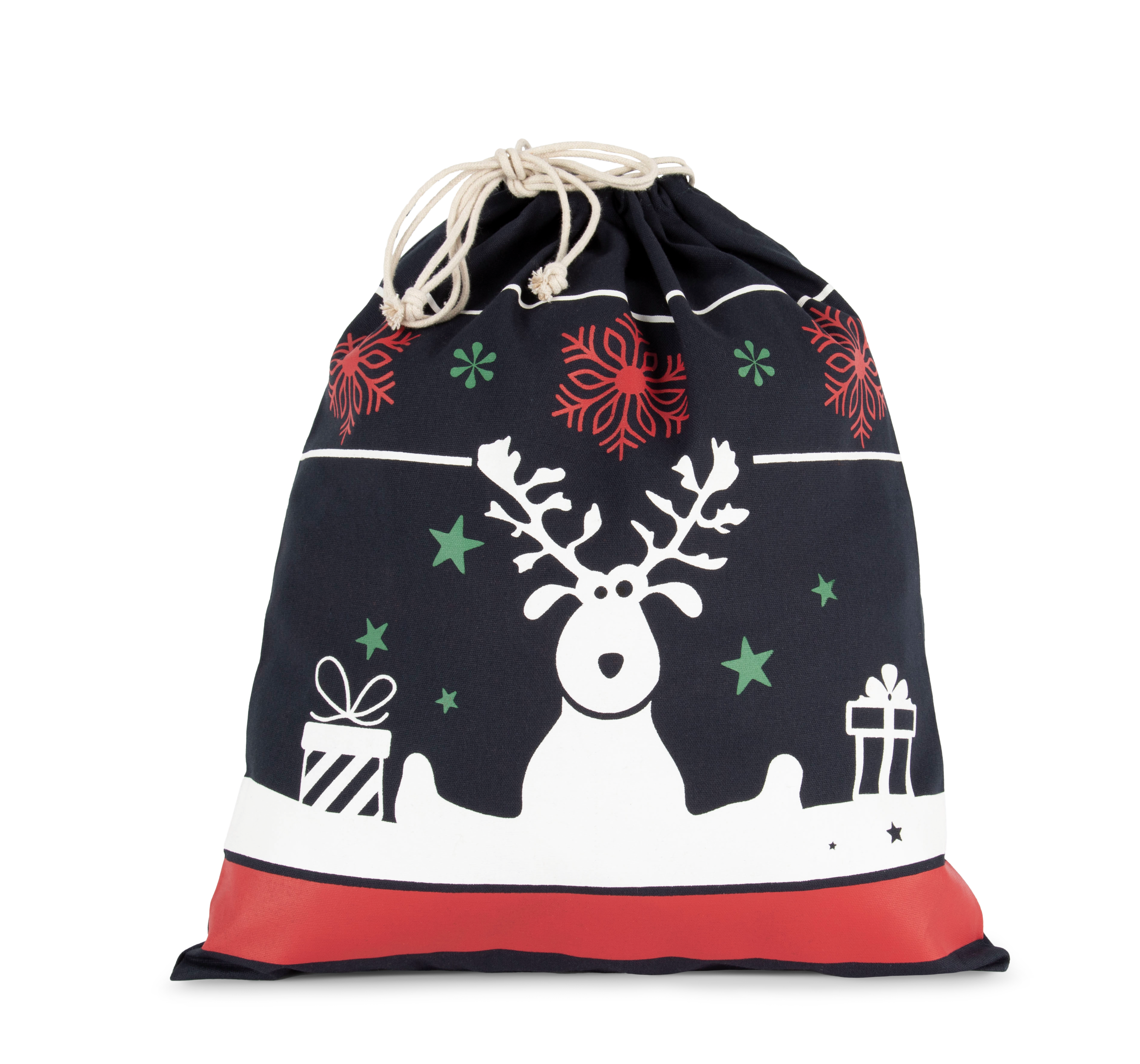 cherry red Bolsa con cordón y motivos navideños