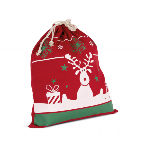 Bolsa con cordón y motivos navideños