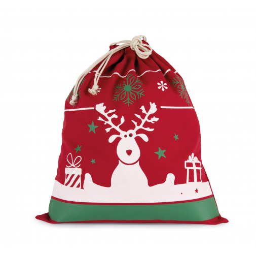 Bolsa con cordón y motivos navideños