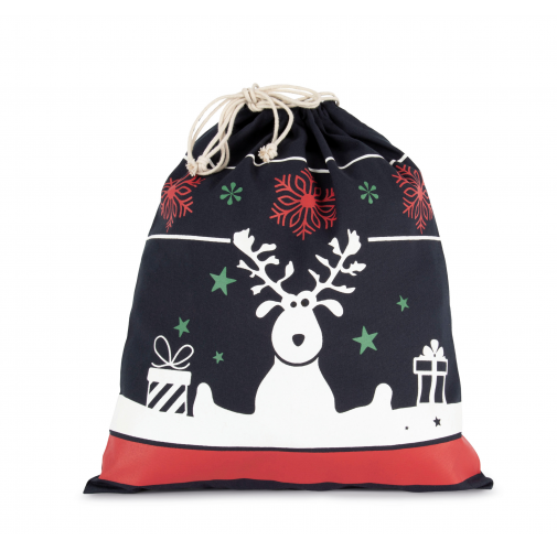 Bolsa con cordón y motivos navideños