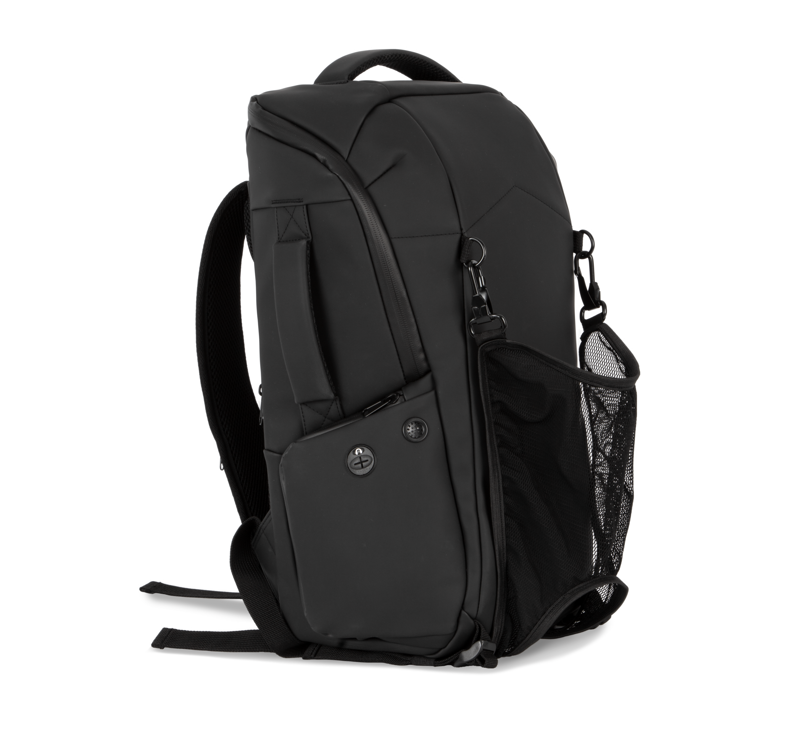 black Mochila antirrobo impermeable con portacasco