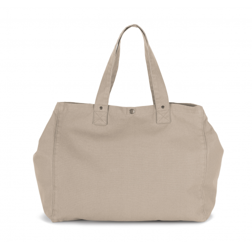 Bolsa shopper de algodón efecto lavado