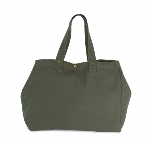 Bolsa shopper de algodón efecto lavado
