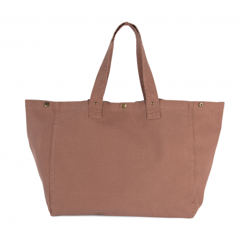 Bolsa shopper de algodón efecto lavado