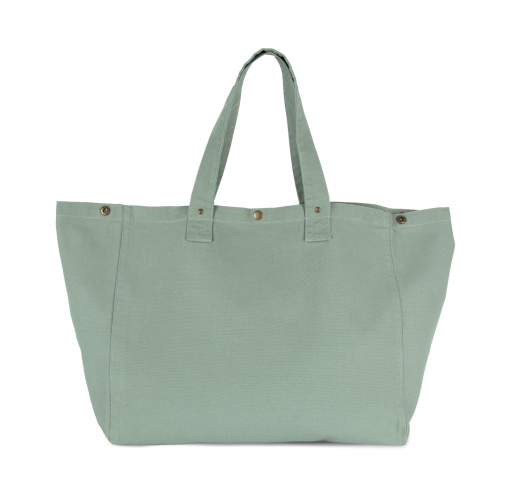 Bolsa shopper de algodón efecto lavado