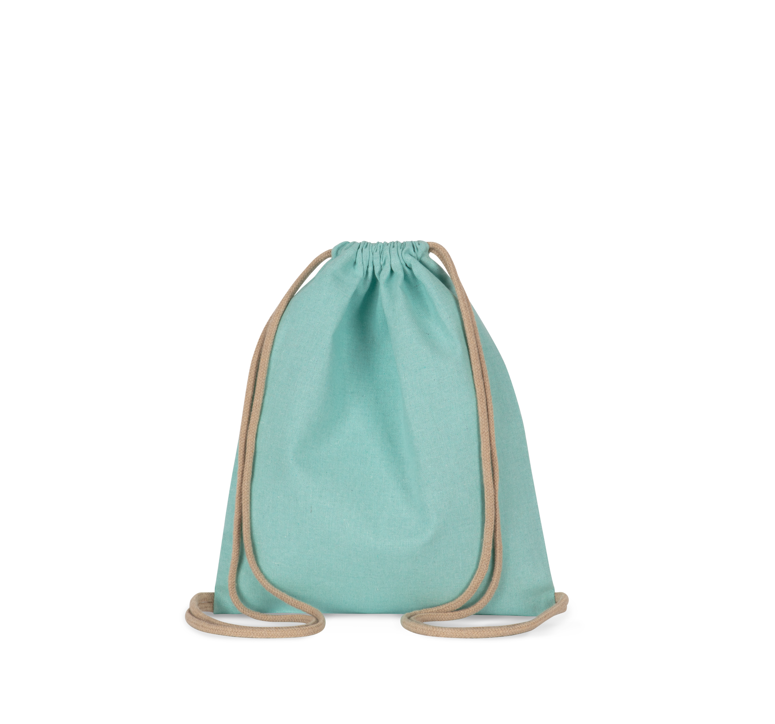 Mochila pequeña reciclada con cordones corredizos: tamaño niños