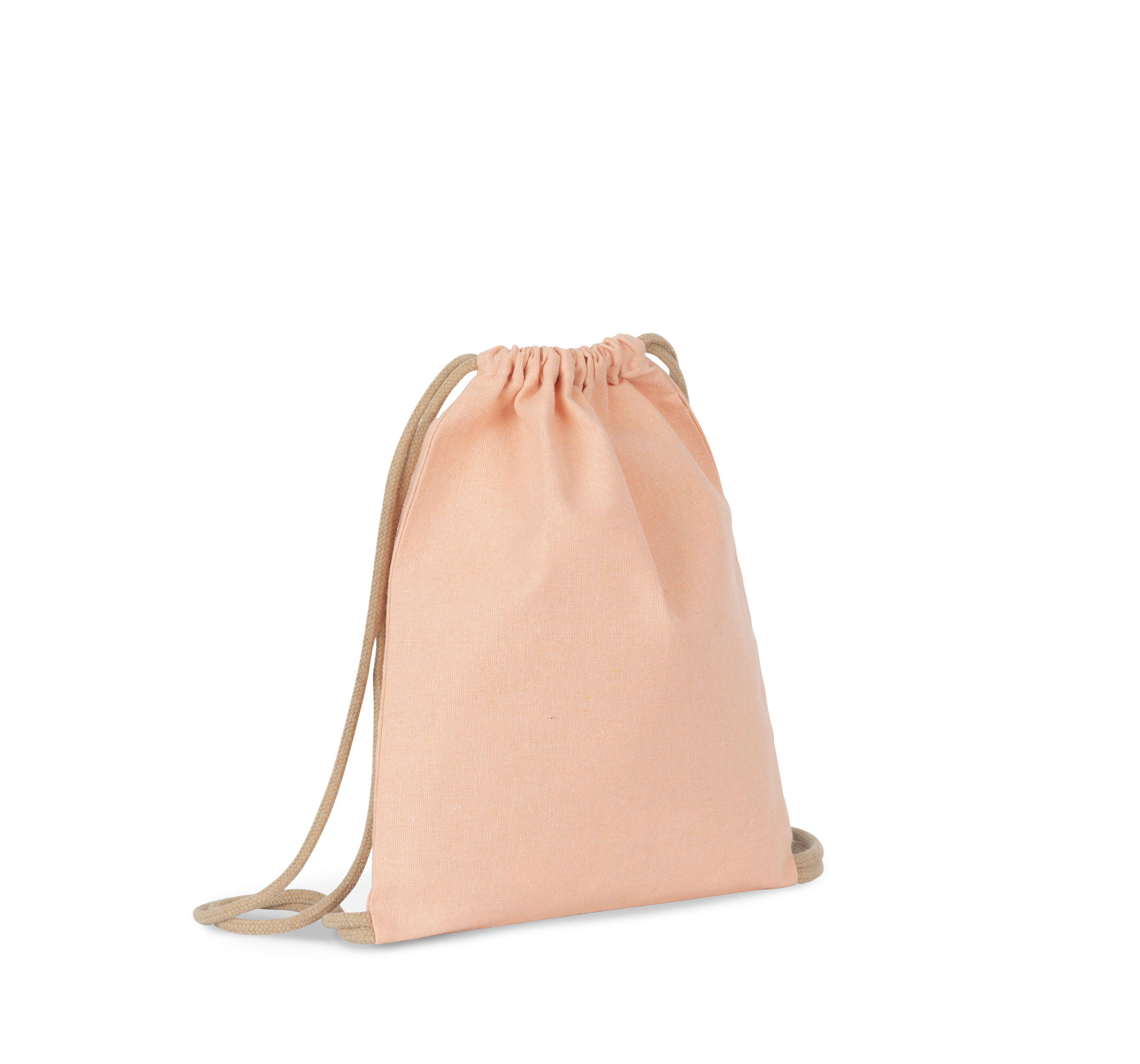 Mochila pequeña reciclada con cordones corredizos: tamaño niños