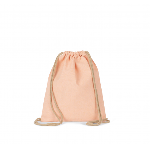 salmon Mochila pequeña reciclada con cordones corredizos: tamaño niños