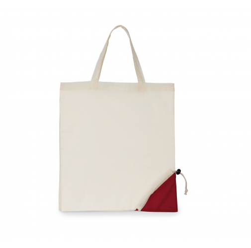 natural / hibiscus red Bolsa shopper plegable