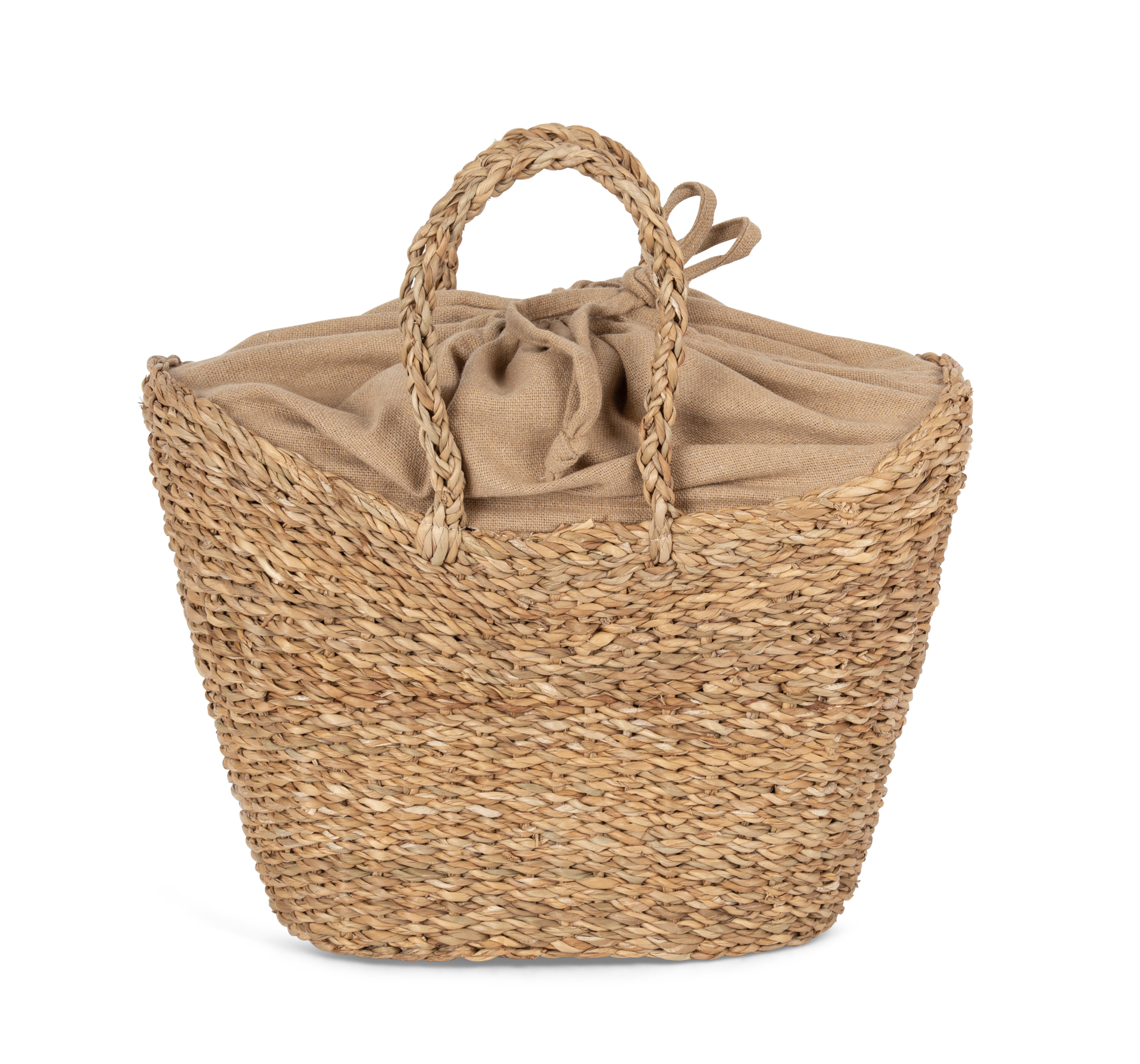 Cesta/Bolso de junco en forma de media luna