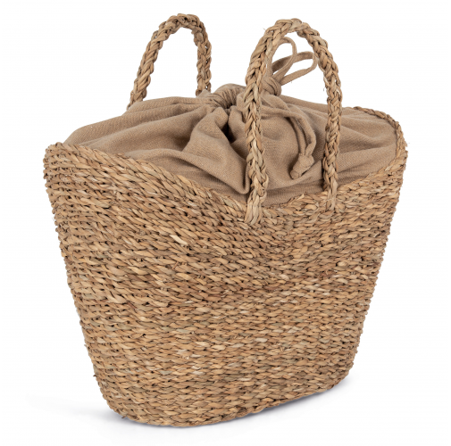 seagrass / hemp Cesta/Bolso de junco en forma de media luna