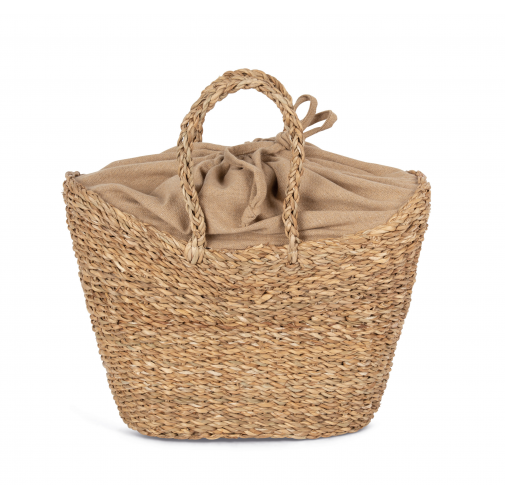 seagrass / hemp Cesta/Bolso de junco en forma de media luna