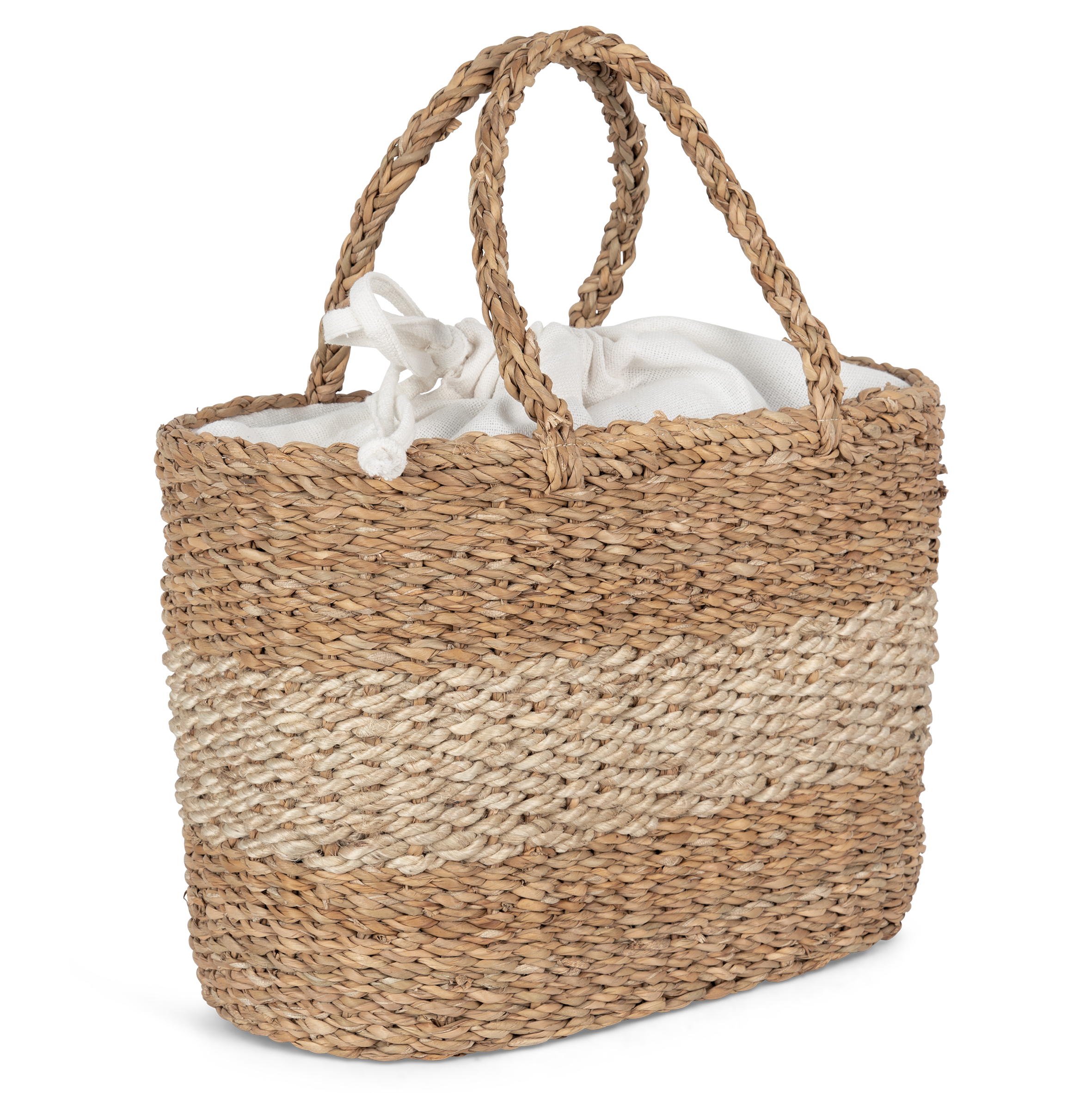 Cesta/Bolso de yute y junco