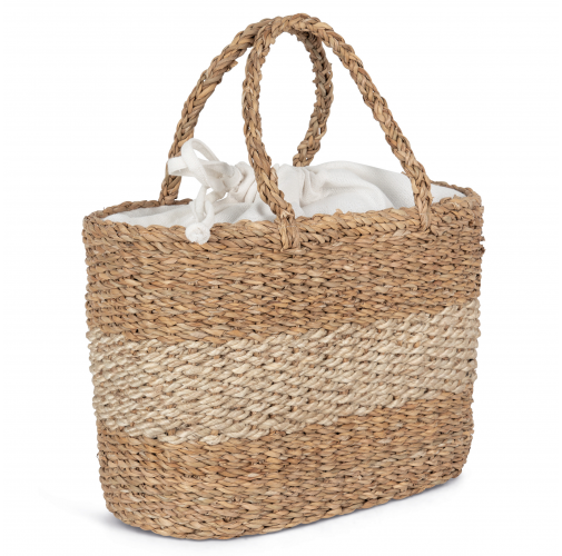 Cesta/Bolso de yute y junco