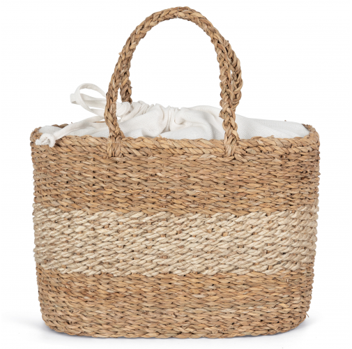 Cesta/Bolso de yute y junco