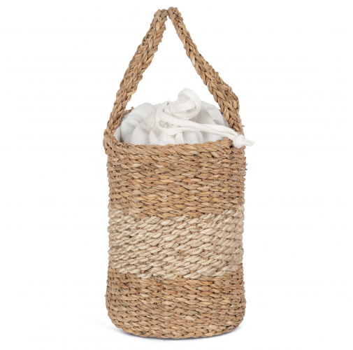 Cesta/Bolso de yute y junco