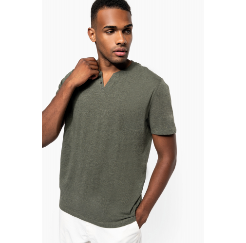 Camiseta Henley ecorresponsable manga corta