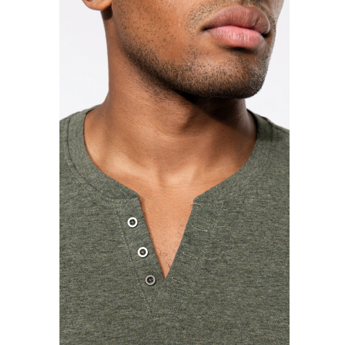 Camiseta Henley ecorresponsable manga corta